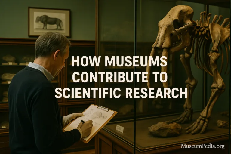 Museum scientists examining specimens and artifacts for scientific research