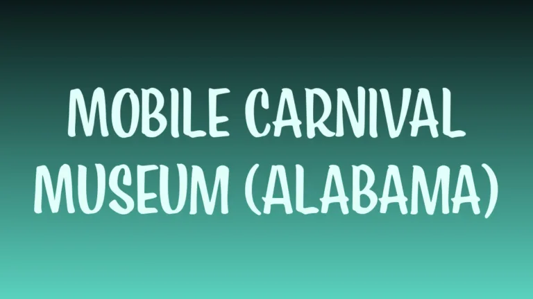 Historic Mobile Carnival museum in Alabama displaying Mardi Gras costumes and floats